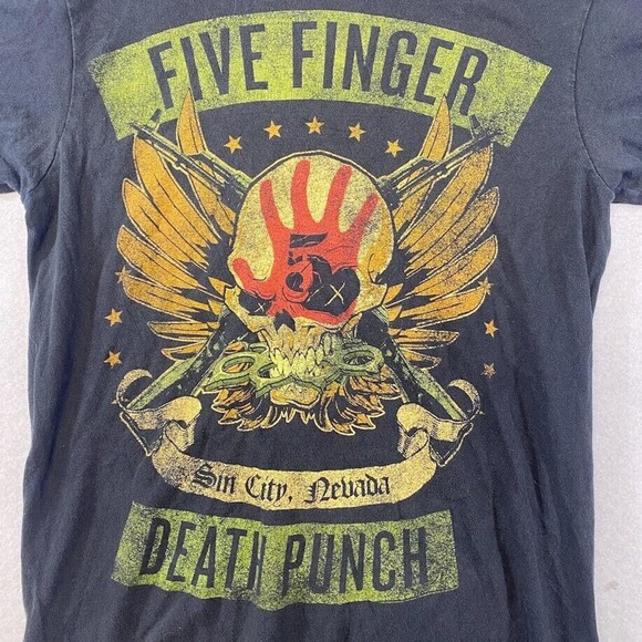 Five Finger Death Punch Band Tee Thrifted Vintage Style Size S - Picture 2 of 8